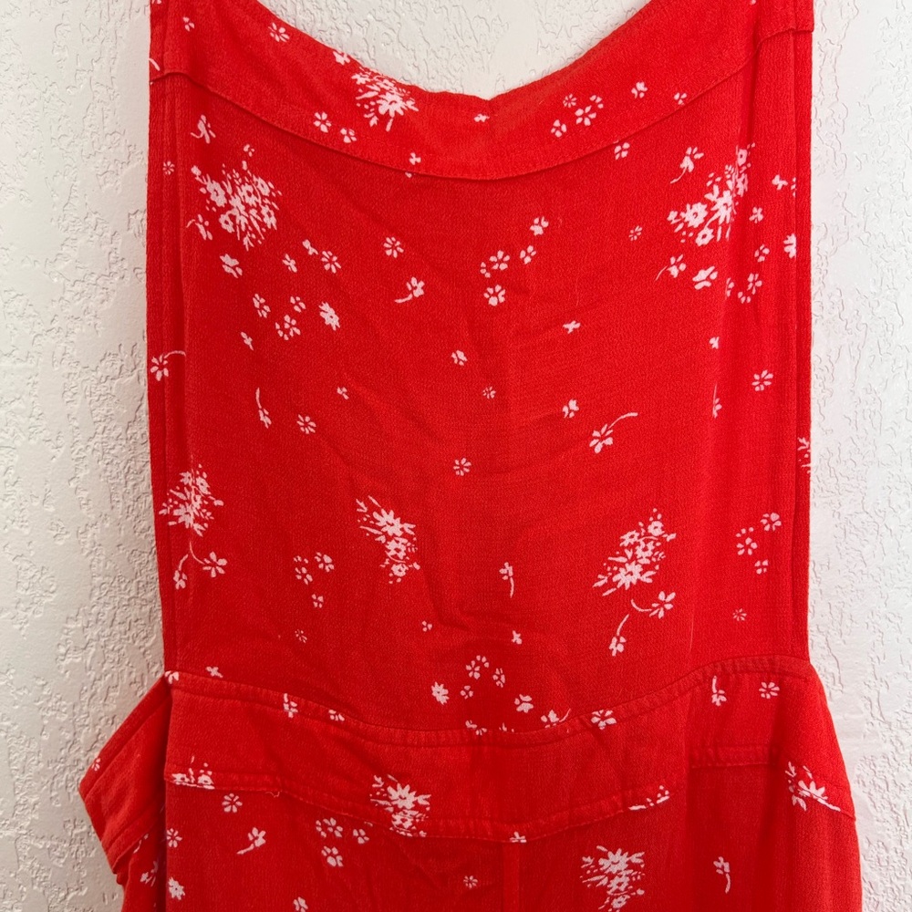 Free People Red/Orange Floral Jumpsuit NWOT - Picture 3 of 5
